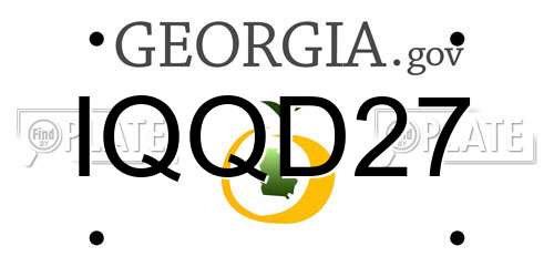 IQQD27 Georgia License Plate