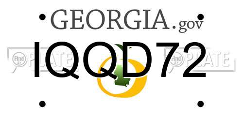 IQQD72 Georgia License Plate