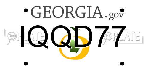 IQQD77 Georgia License Plate