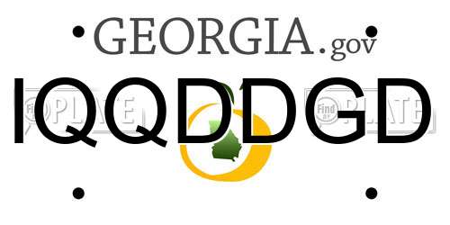 IQQDDGD Georgia License Plate