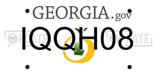 IQQH08 Georgia License Plate