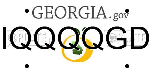 IQQQQGD Georgia License Plate