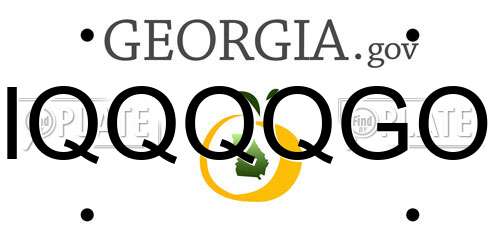 IQQQQGO Georgia License Plate