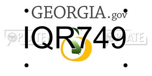 IQR749 Georgia License Plate