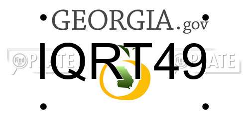 IQRT49 Georgia License Plate
