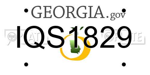 IQS1829 Georgia License Plate