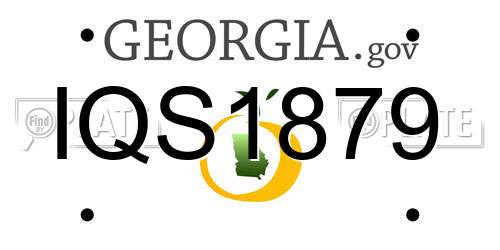 IQS1879 Georgia License Plate