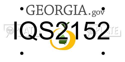 IQS2152 Georgia License Plate