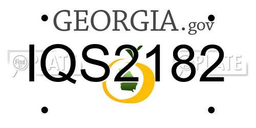IQS2182 Georgia License Plate