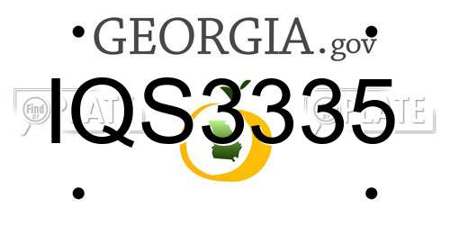 IQS3335 Georgia License Plate