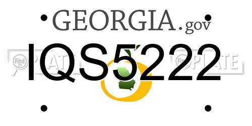 IQS5222 Georgia License Plate