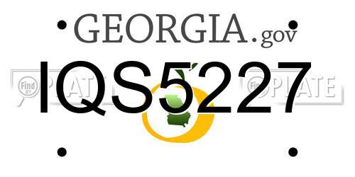 IQS5227 Georgia License Plate