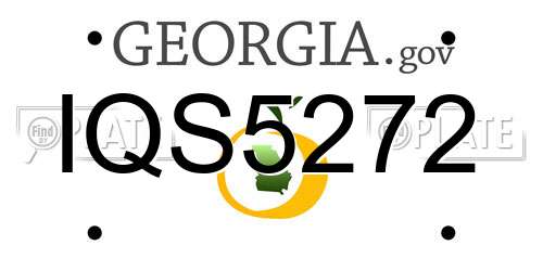 IQS5272 Georgia License Plate