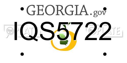 IQS5722 Georgia License Plate