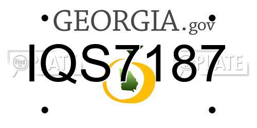 IQS7187 Georgia License Plate