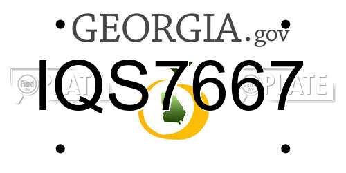 IQS7667 Georgia License Plate