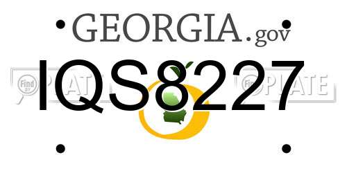 IQS8227 Georgia License Plate