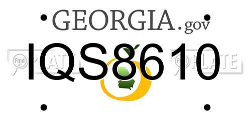 IQS8610 Georgia License Plate