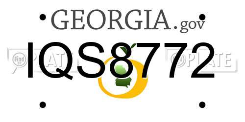 IQS8772 Georgia License Plate