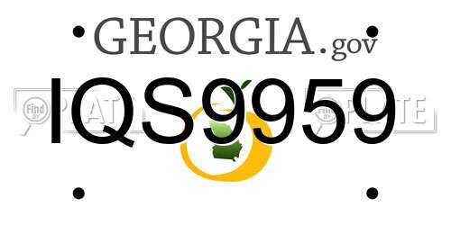 IQS9959 Georgia License Plate