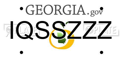 IQSSZZZ Georgia License Plate