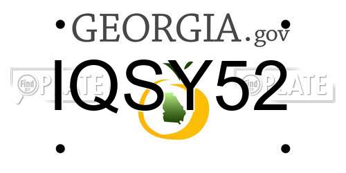 IQSY52 Georgia License Plate