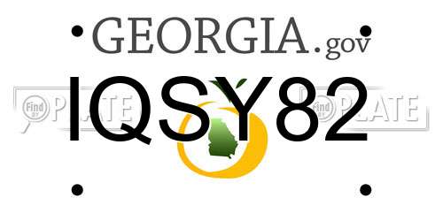 IQSY82 Georgia License Plate