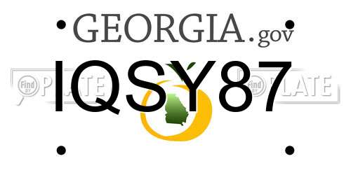 IQSY87 Georgia License Plate