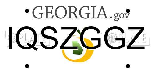 IQSZGGZ Georgia License Plate