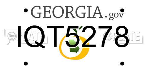 IQT5278 Georgia License Plate