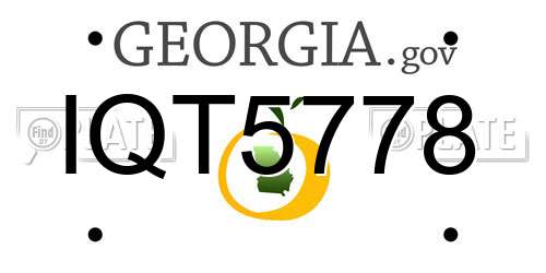 IQT5778 Georgia License Plate