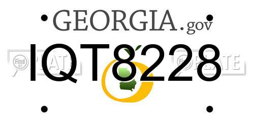 IQT8228 Georgia License Plate