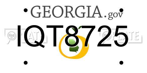 IQT8725 Georgia License Plate