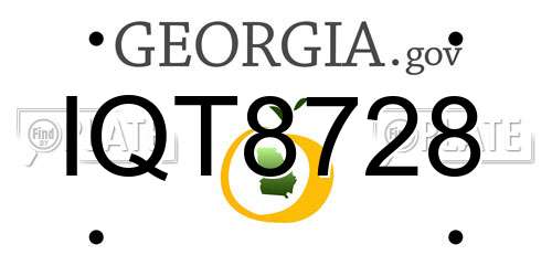 IQT8728 Georgia License Plate