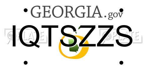 IQTSZZS Georgia License Plate