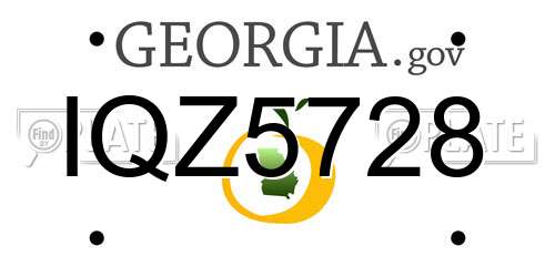 IQZ5728 Georgia License Plate