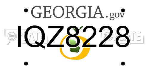 IQZ8228 Georgia License Plate