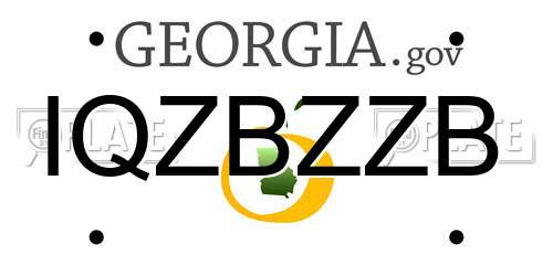 IQZBZZB Georgia License Plate
