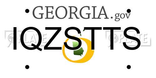 IQZSTTS Georgia License Plate