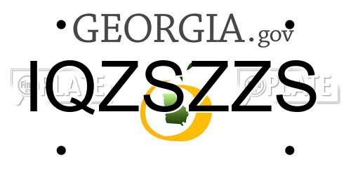 IQZSZZS Georgia License Plate
