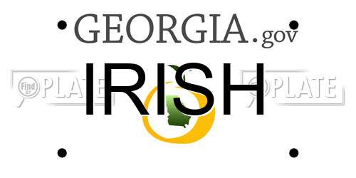 IRISH Georgia License Plate