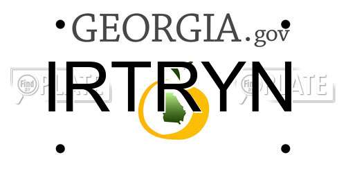 IRTRYN Georgia License Plate