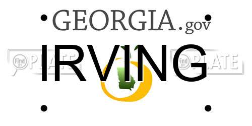 IRVING Georgia License Plate