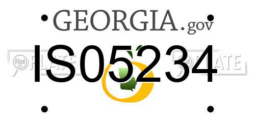IS05234 Georgia License Plate