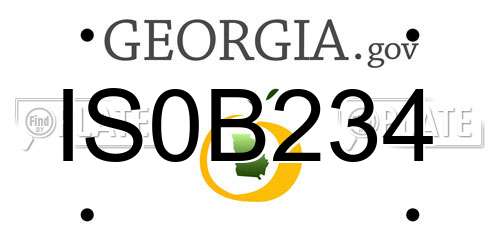 IS0B234 Georgia License Plate