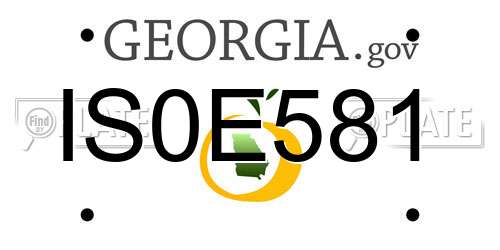 IS0E581 Georgia License Plate