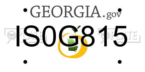 IS0G815 Georgia License Plate