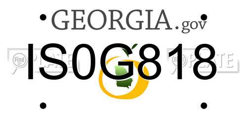 IS0G818 Georgia License Plate