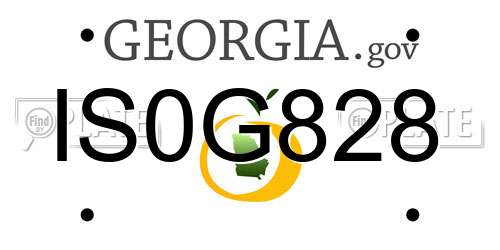 IS0G828 Georgia License Plate