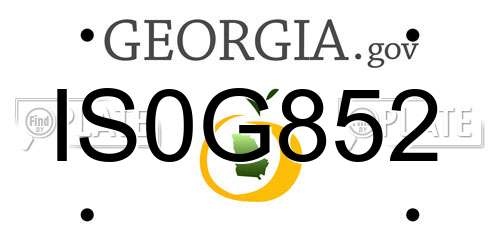 IS0G852 Georgia License Plate